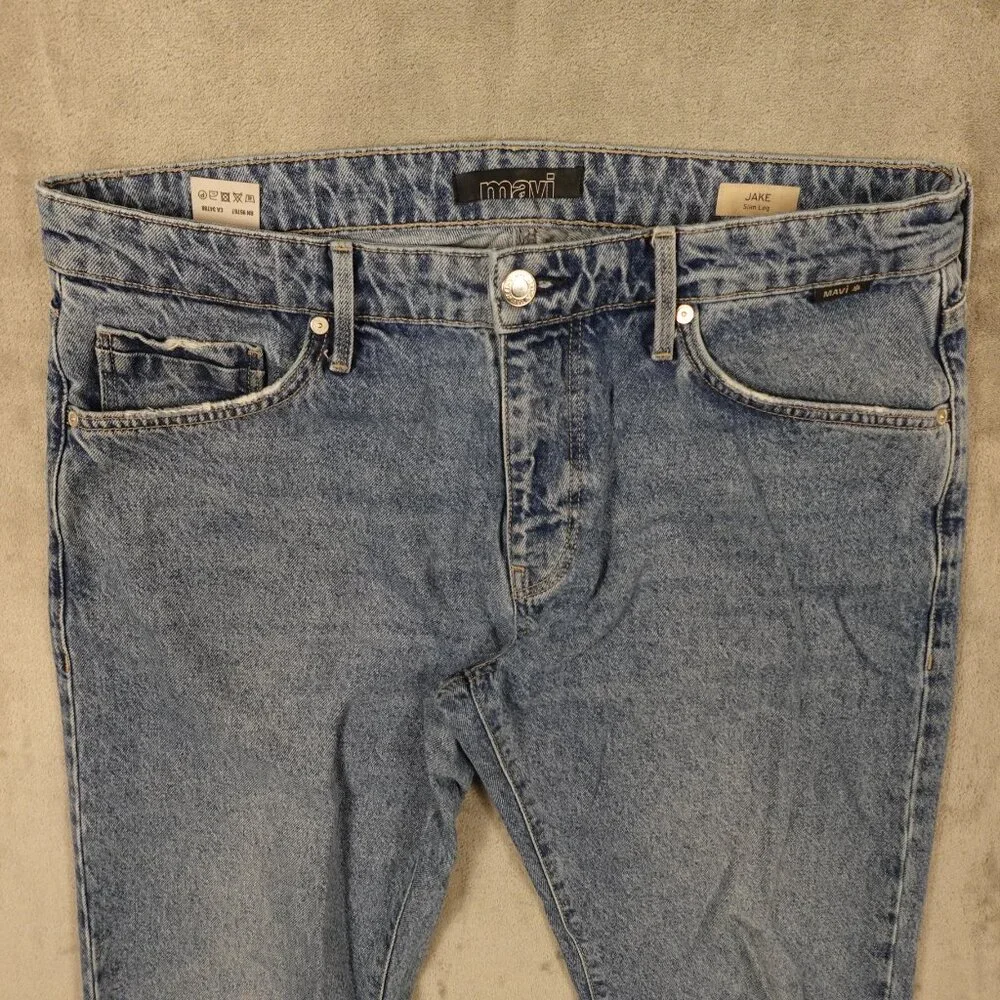 Mavi Jeans Jake Slim Leg Men's 34x32‎ Blue Denim Stonewash